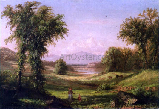 Jr. Samuel Colman A New Hampshire Landscape, with Elma Mary Gove in the Foreground - Canvas Print