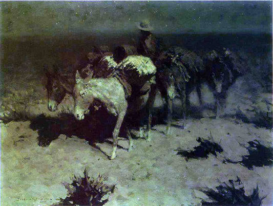  Frederic Remington The Pack Train - Canvas Print