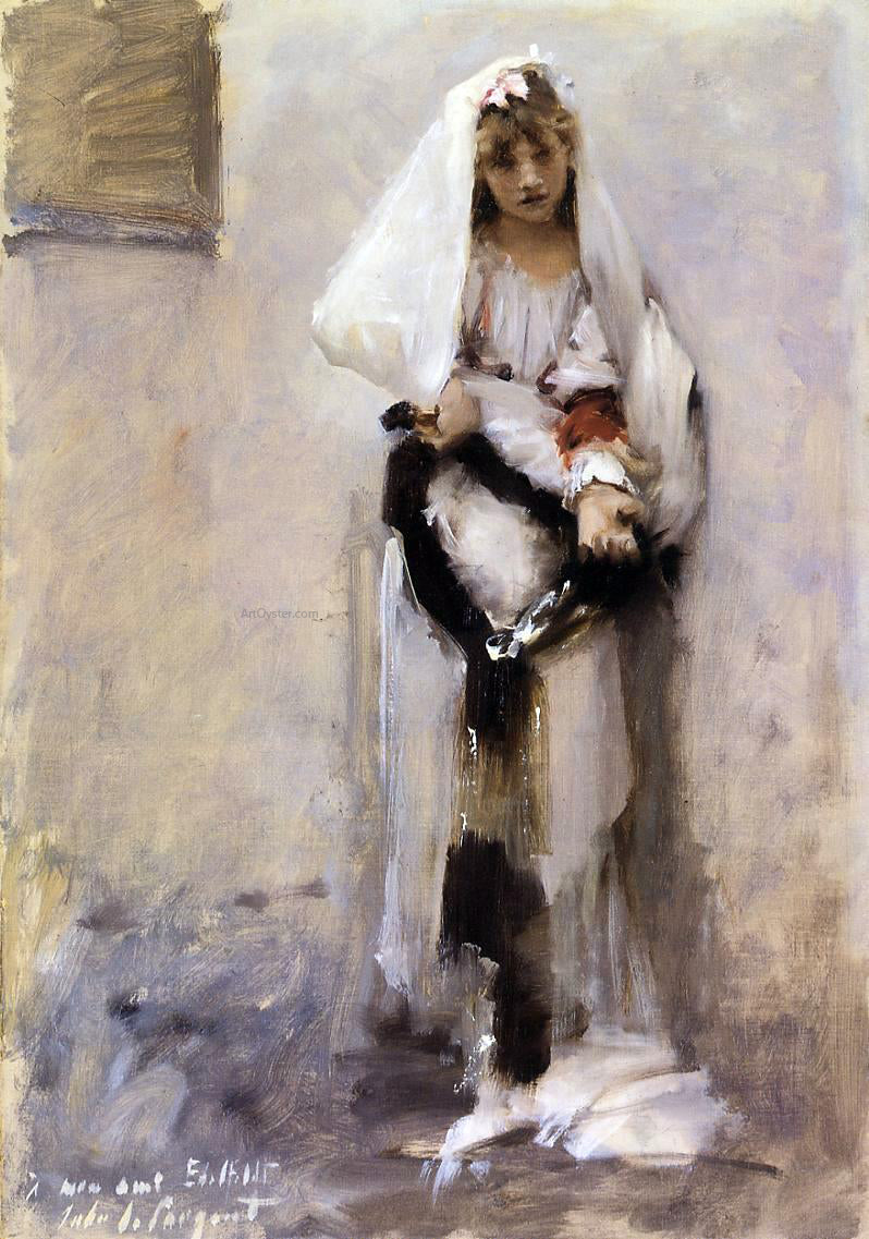  John Singer Sargent A Parisian Beggar Girl (also known as Spanish Beggar Girl) - Canvas Print