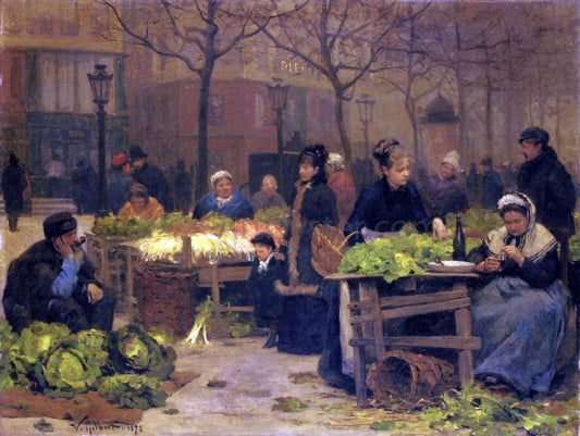  Victor Gabriel Gilbert A Parisian Market - Canvas Print