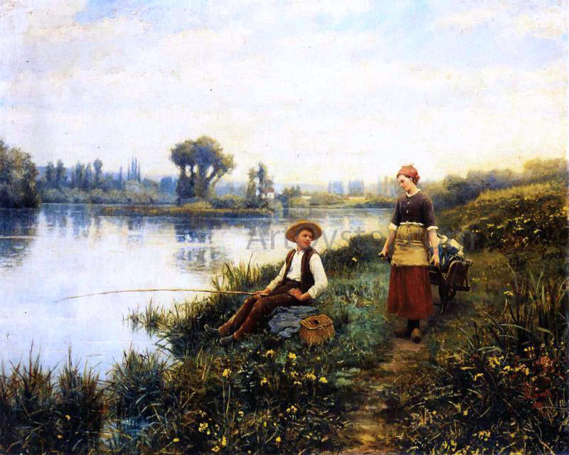  Daniel Ridgway Knight Passing Conversation - Canvas Print