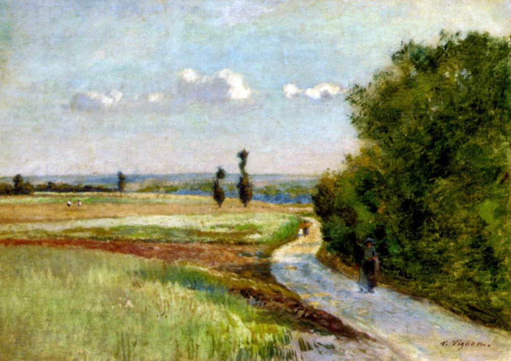  Claude Vignon A path in a pastoral landscape - Canvas Print