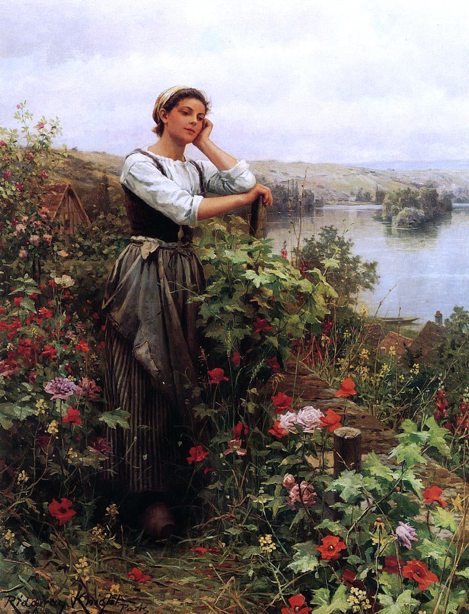  Daniel Ridgway Knight A Pensive Moment - Canvas Print