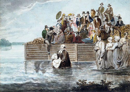  Pavel Petrovich Svinin A Philadelphia Anabaptist Immersion During a Storm - Canvas Print
