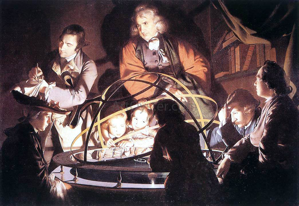  Joseph Wright A Philosopher Lecturing with a Mechanical Planetary - Canvas Print