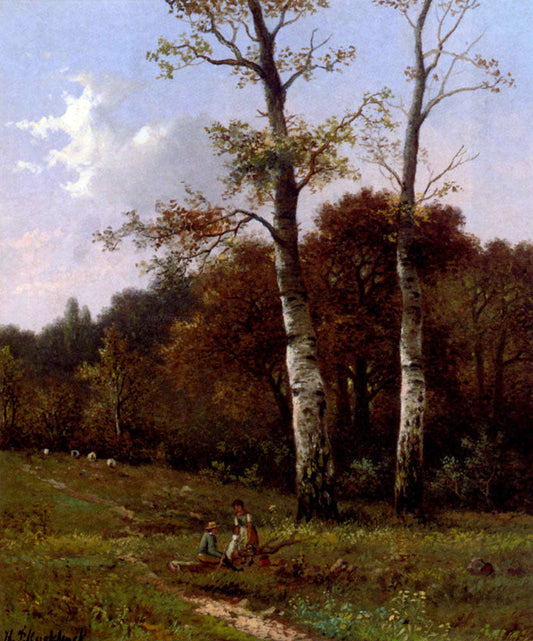  Hendrik Pieter Koekkoek Picnic Before The Woods - Canvas Print