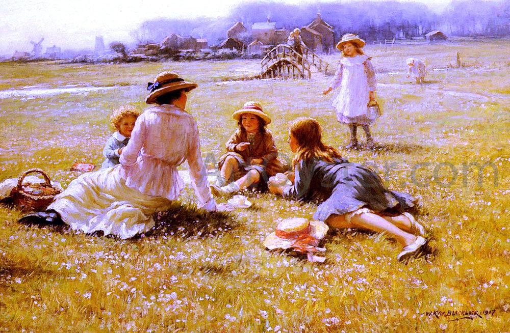  William Kay Blacklock A Picnic Party - Canvas Print