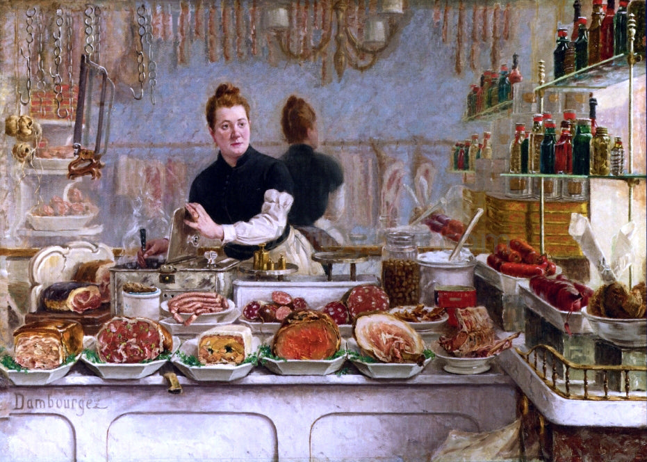  Edouard-Jean Dambourgez A Pork Butcher's Shop - Canvas Print