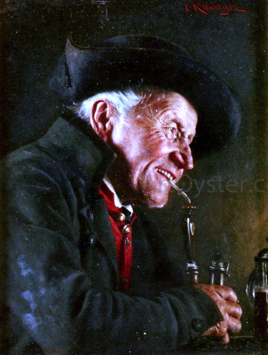  Carl Kronberger A Portrait Of A Man In A Tavern - Canvas Print