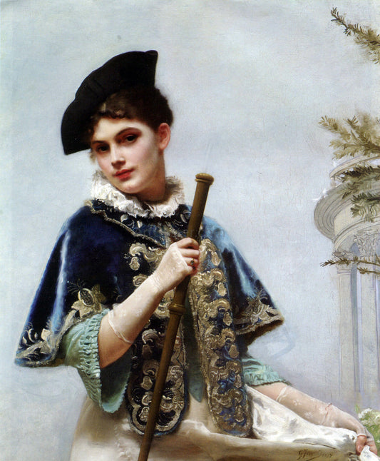  Gustave Jean Jacquet Portrait of a Noble Lady - Canvas Print