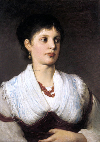  Gabriel Cornelius Ritter Von Max A Portrait of a Woman in Native Costume - Canvas Print