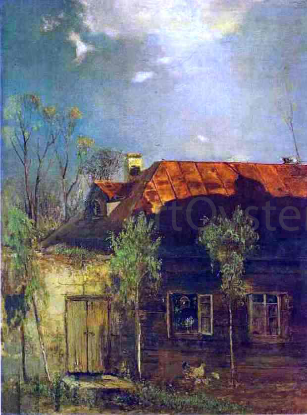  Alexei Kondratevich Savrasov A Provincial Cottage, Spring - Canvas Print