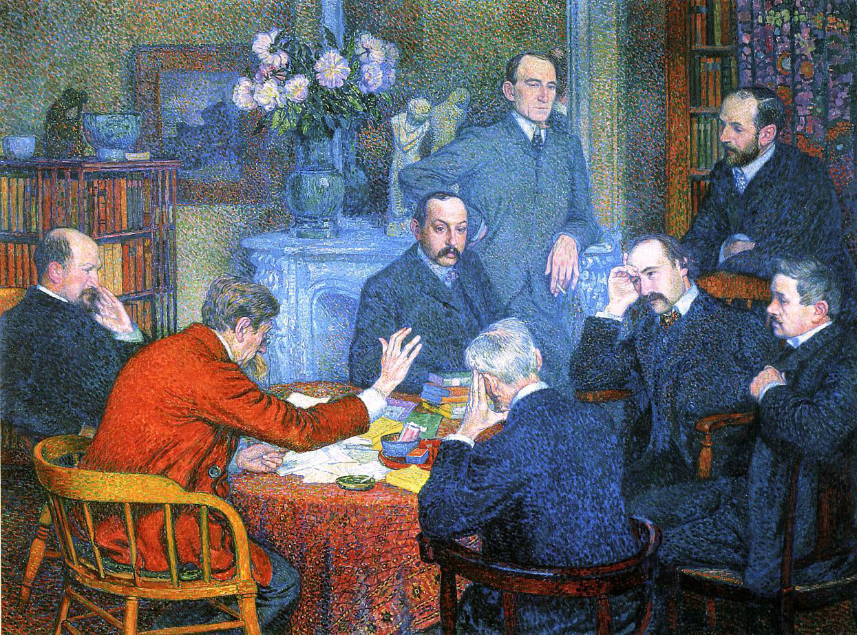  Theo Van Rysselberghe Reading by Emile Verhaeren - Canvas Print