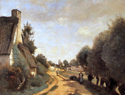  Jean-Baptiste-Camille Corot A Road near Arras - Canvas Print