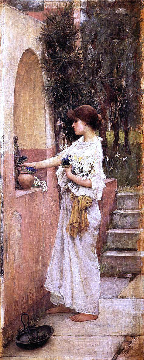  John William Waterhouse Roman Offering - Canvas Print