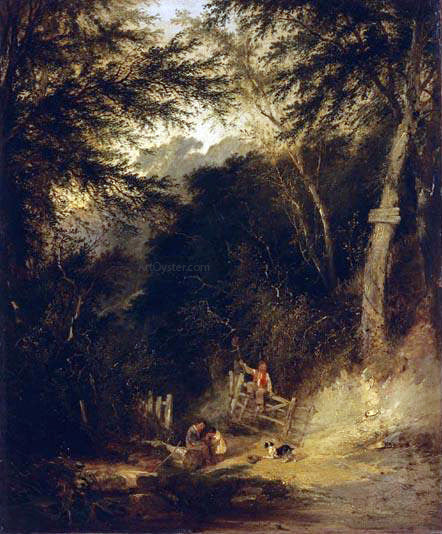  Henry John Boddington A Rustic Conversation - Canvas Print