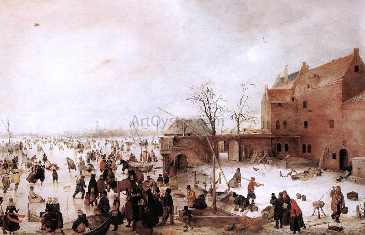  Hendrick Avercamp A Scene on the Ice near a Town - Canvas Print