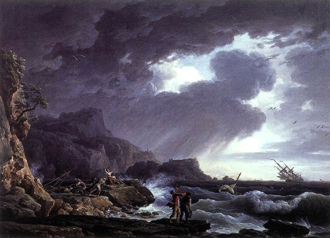  Claude-Joseph Vernet A Seastorm - Canvas Print