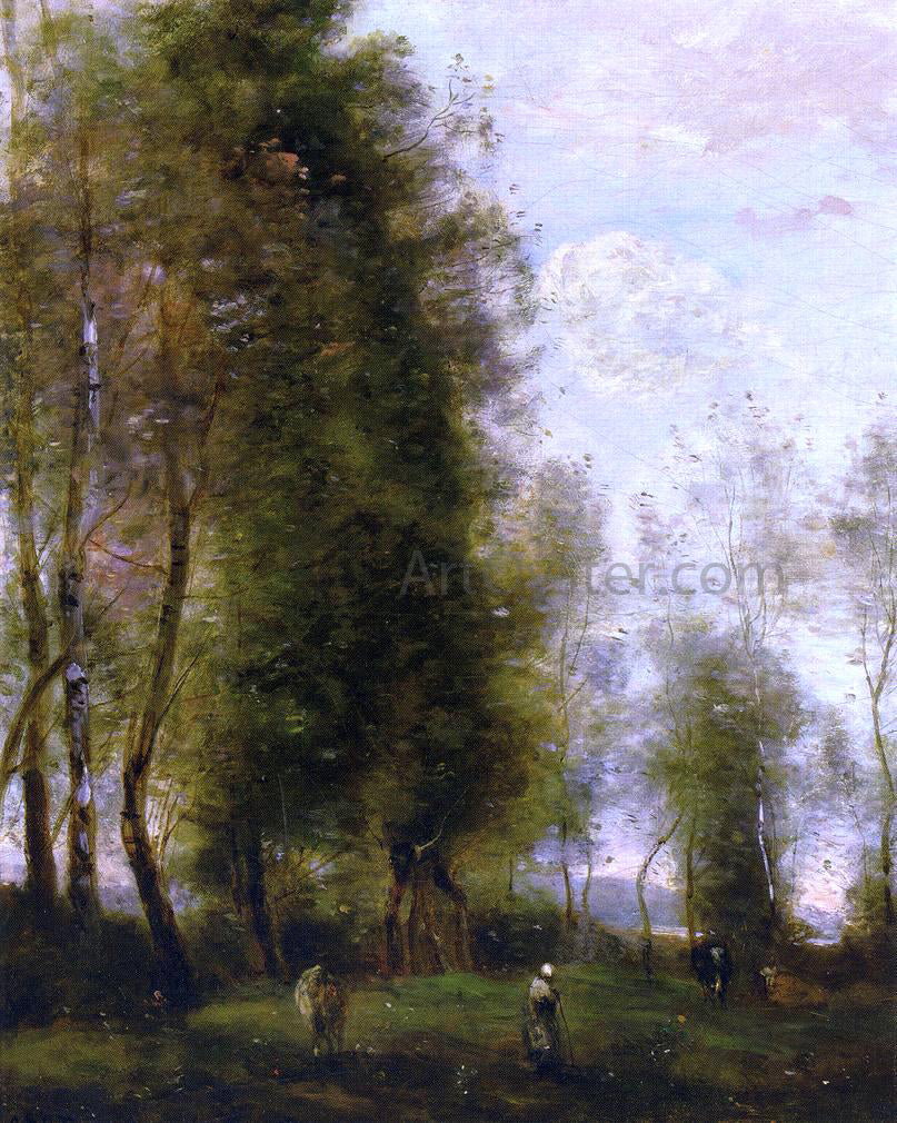  Jean-Baptiste-Camille Corot A Shady Resting Place (also known as Le Dormoir) - Canvas Print
