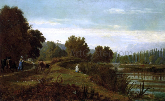  Nicolas Louis Cabat A Shepherd with his Flock - Canvas Print
