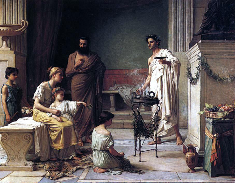  John William Waterhouse A Sick Child Brought into the Temple of Aesculapius - Canvas Print