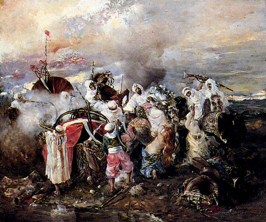  Guido Sigriste A Skirmish - Canvas Print