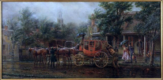  Edward Lamson Henry Stormy Morning (also known as Leaving in the Early Morn in a Nor'easter) - Canvas Print