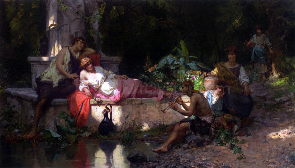  Cesare Augusto Detti A Summer Idyll - Canvas Print