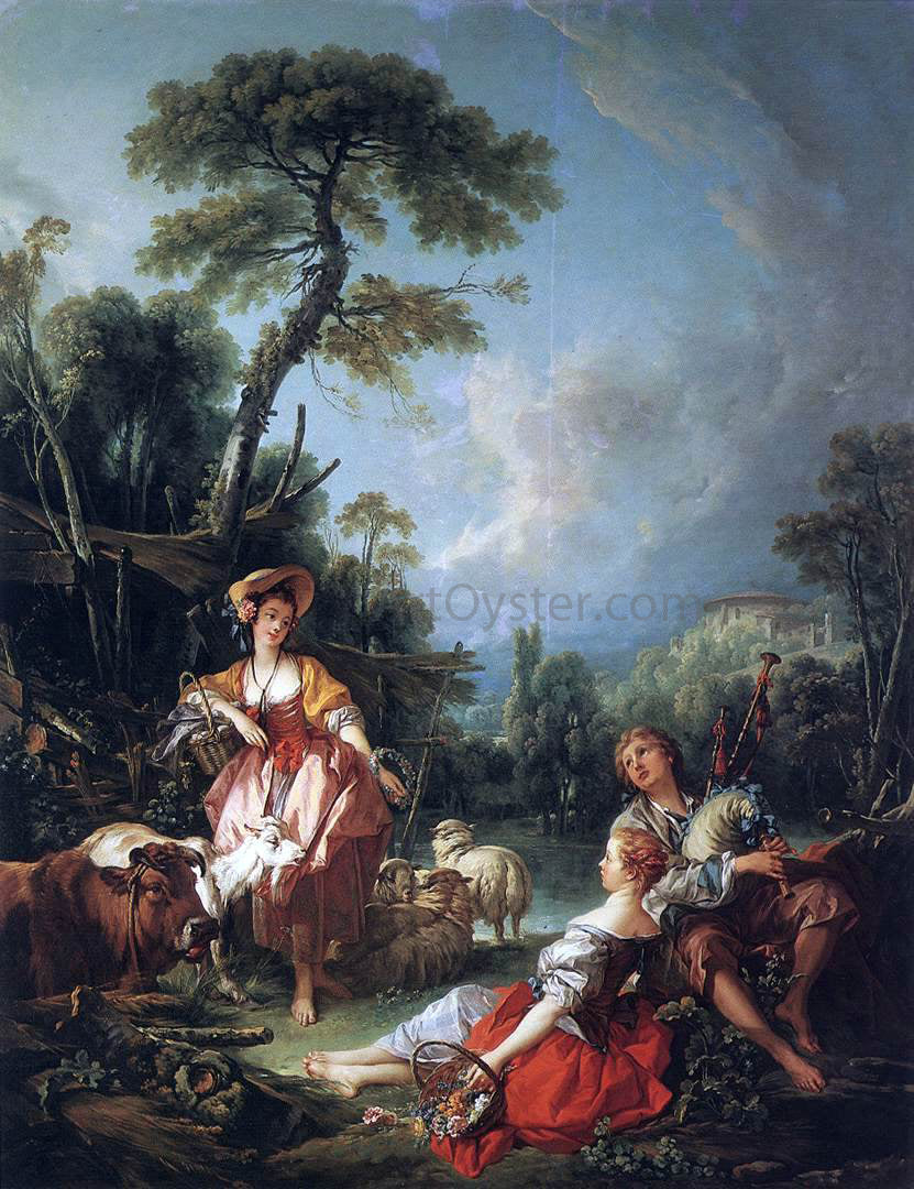  Francois Boucher A Summer Pastoral - Canvas Print