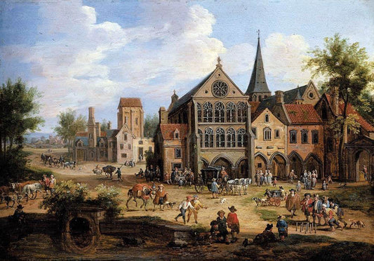  Pieter Bout A Town Scene - Canvas Print