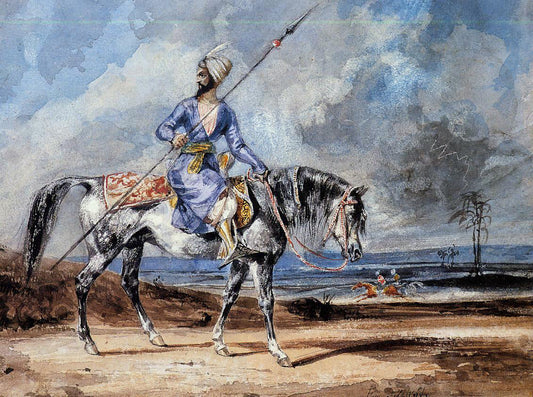  Eugene Delacroix Turkish Man on a Grey Horse - Canvas Print