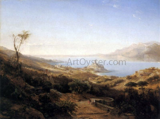  Johann Hermann Carmiencke View of Castello Malcesine, Lake Garda, Italy - Canvas Print