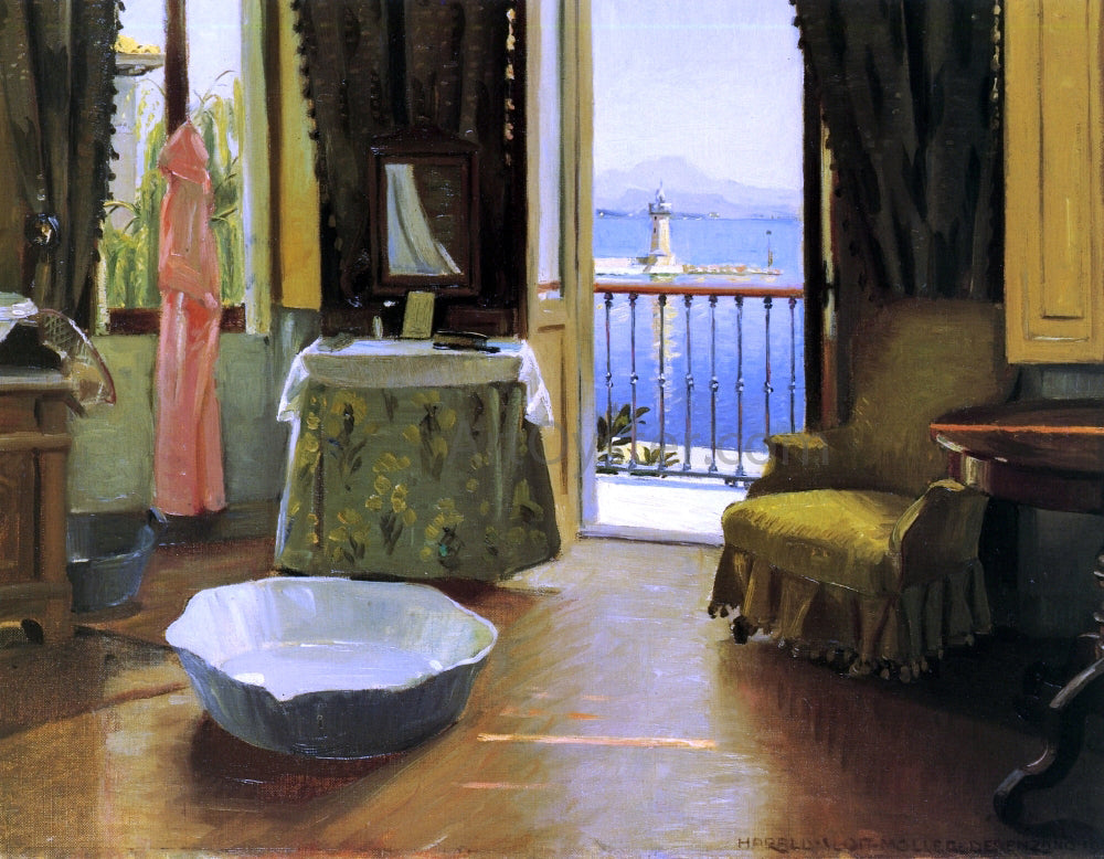  Harald Slott-Moller A View of Lake Garda at Desenzano, Italy - Canvas Print