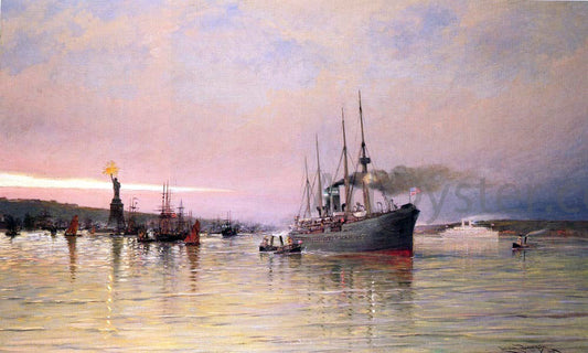  Cornelis Christiaan Dommelshuizen A View Of New York Harbor - Canvas Print