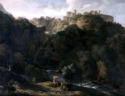  Gaspard Dughet A View of Tivoli, with the Teverone Flowing Beneath - Canvas Print