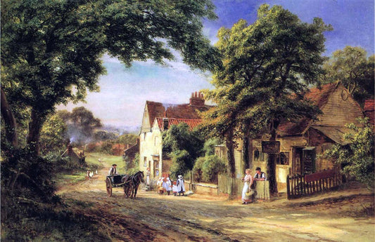  Robert Gallon A Village Scene - Canvas Print