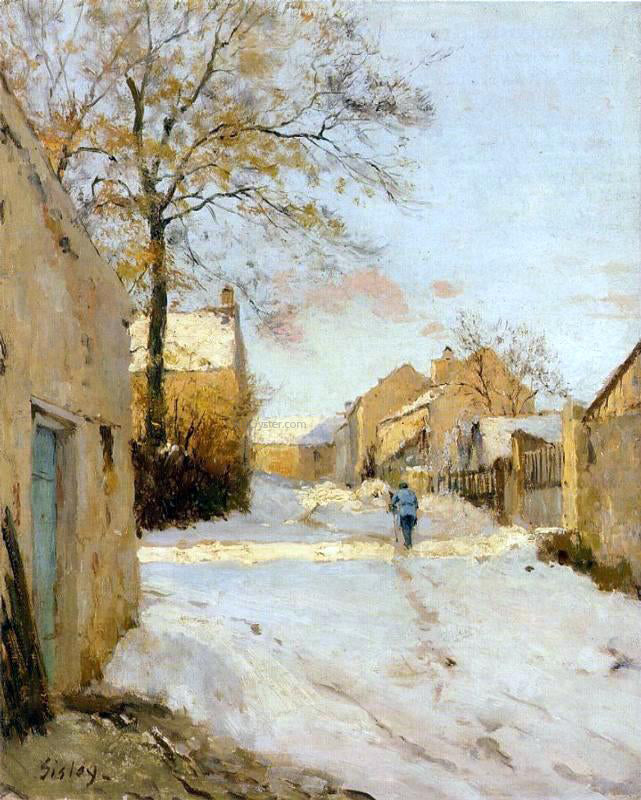  Alfred Sisley A Village Street in Winter - Canvas Print