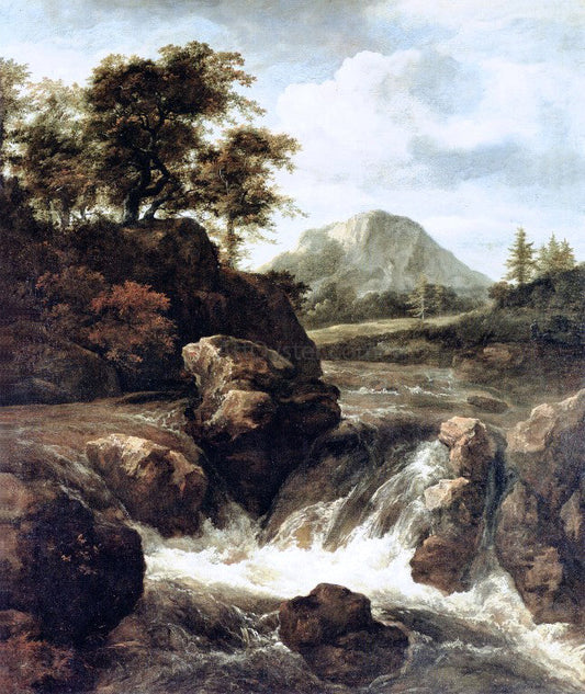  Jacob Van Ruisdael A Waterfall - Canvas Print