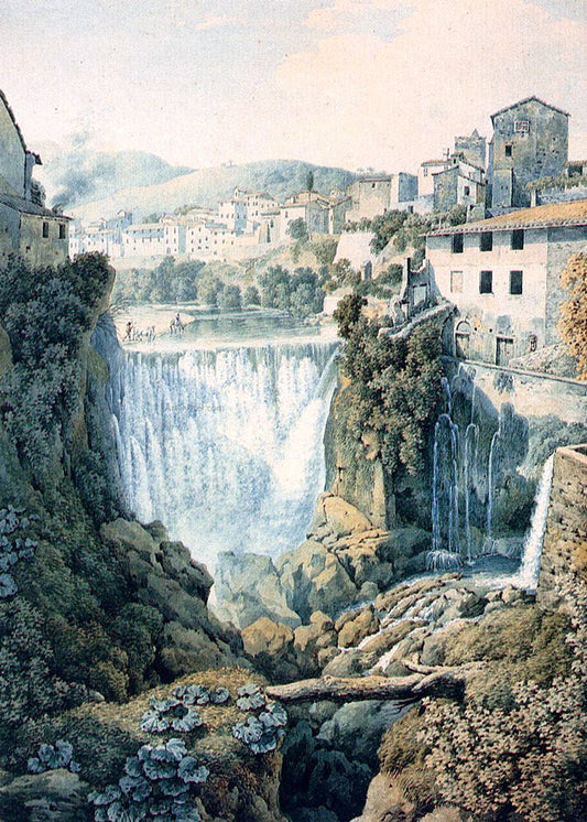  Filippo Giuntotardi A Waterfall Outside An Italian Town - Canvas Print