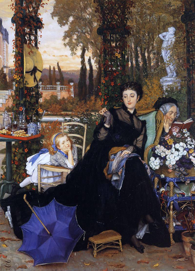  James Tissot A Widow - Canvas Print