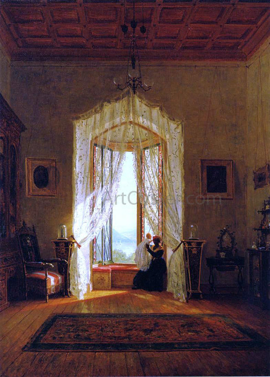  Thomas Worthington Whittredge Window, House on the Hudson River - Canvas Print