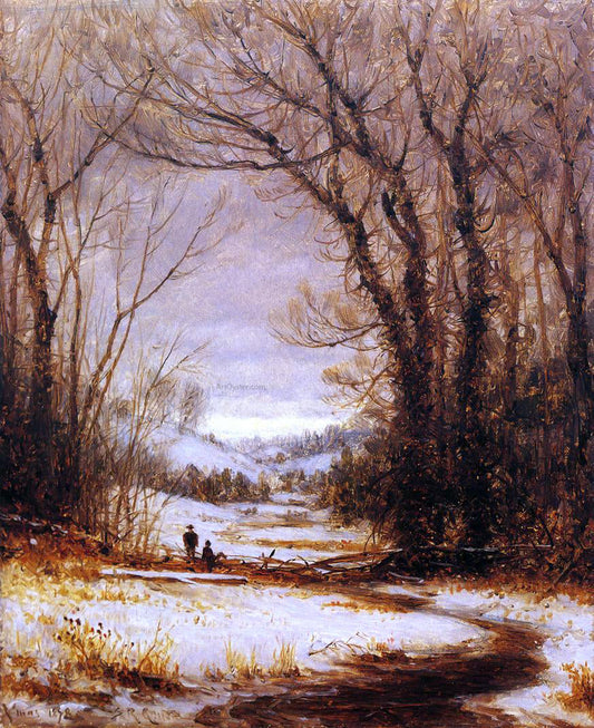  Sanford Robinson Gifford A Winter Walk - Canvas Print