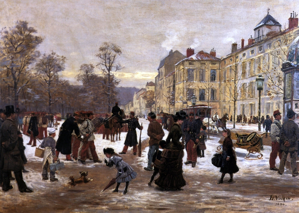  Leon Joseph Voirin A Winter's Day - Canvas Print