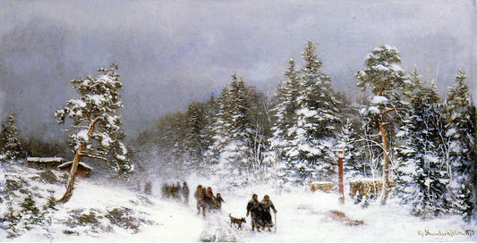  Hjalmar Munsterhjelm A Wintery Walk - Canvas Print