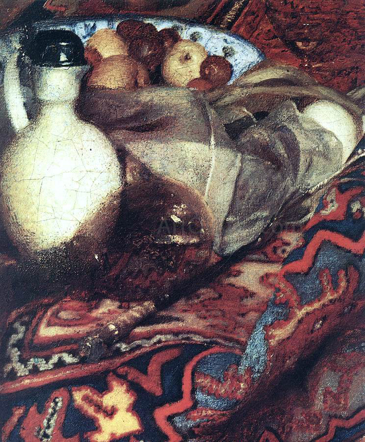  Johannes Vermeer A Woman Asleep at Table [detail: 3] - Canvas Print