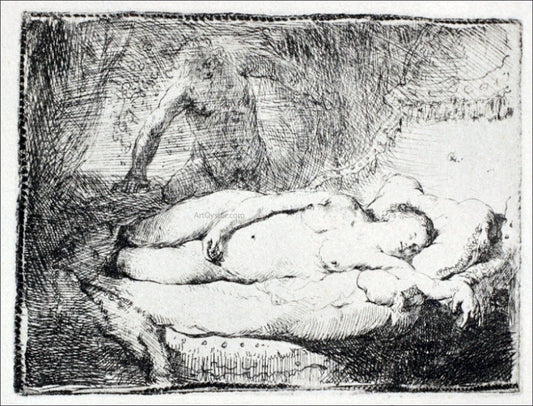  Rembrandt Van Rijn Woman Lying on a Bed - Canvas Print