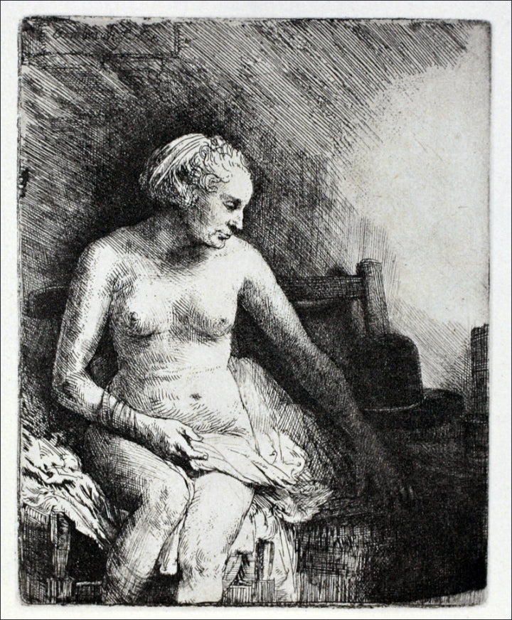  Rembrandt Van Rijn Woman Preparing to Dress after Bathing - Canvas Print