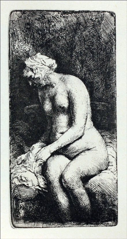  Rembrandt Van Rijn Woman with her Feet in the Water - Canvas Print