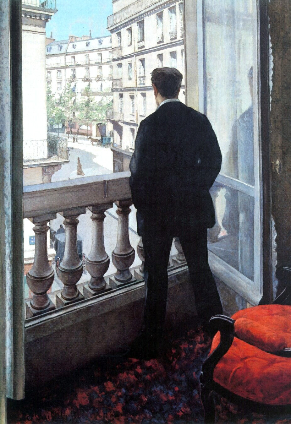  Gustave Caillebotte A Young Man at His Window - Canvas Print