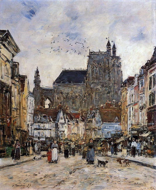  Eugene-Louis Boudin Abbeville, Street and the Church of Saint-Vulfran - Canvas Print